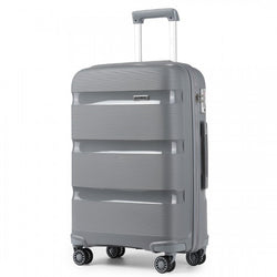 Kono 20 Inch Bright Hard Shell PP Carry-On Suitcase In Cabin Size - Grey