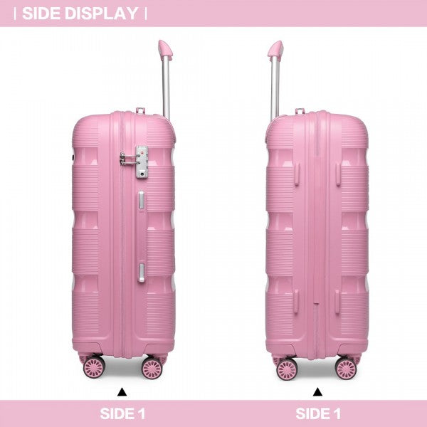 bag  Bright Hard Shell PP Suitcase 3 Pieces Set - Classic Collection - Pink Moda Bags Moda Bags