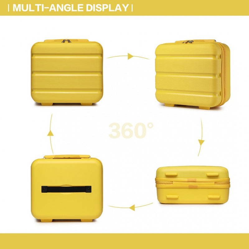 Kono 14 Inch Bright Hard Shell PP Vanity Case - Yellow