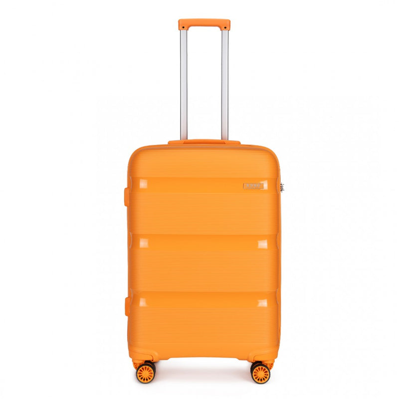 Kono 20 Inch Bright Hard Shell PP Carry-On Suitcase In Cabin Size - Orange