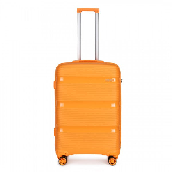 Kono 20 Inch Bright Hard Shell PP Carry-On Suitcase In Cabin Size - Orange