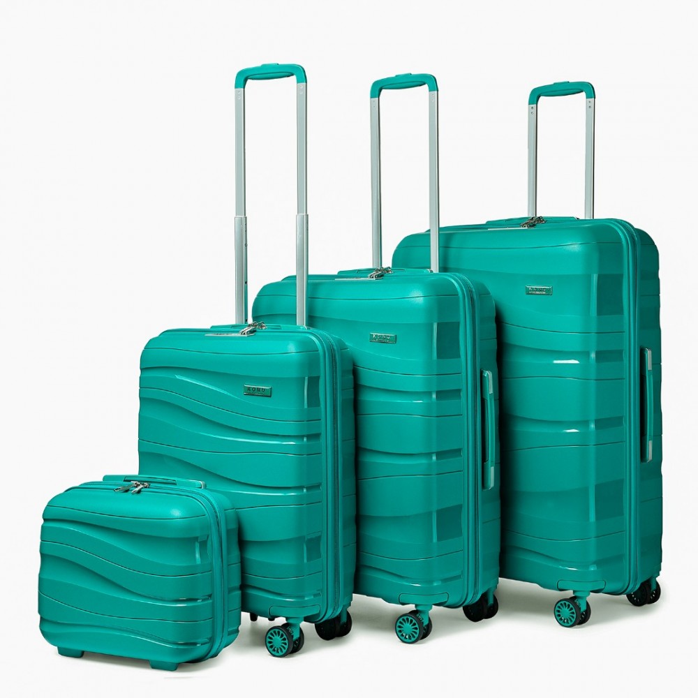 bag  Kono Lightweight Polypropylene Hard Shell 4 Piece Suitcase Moda Bags Moda Bags