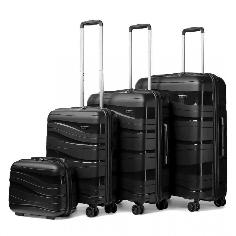 bag  Kono Lightweight Polypropylene Hard Shell 4 Piece Suitcase Moda Bags Moda Bags