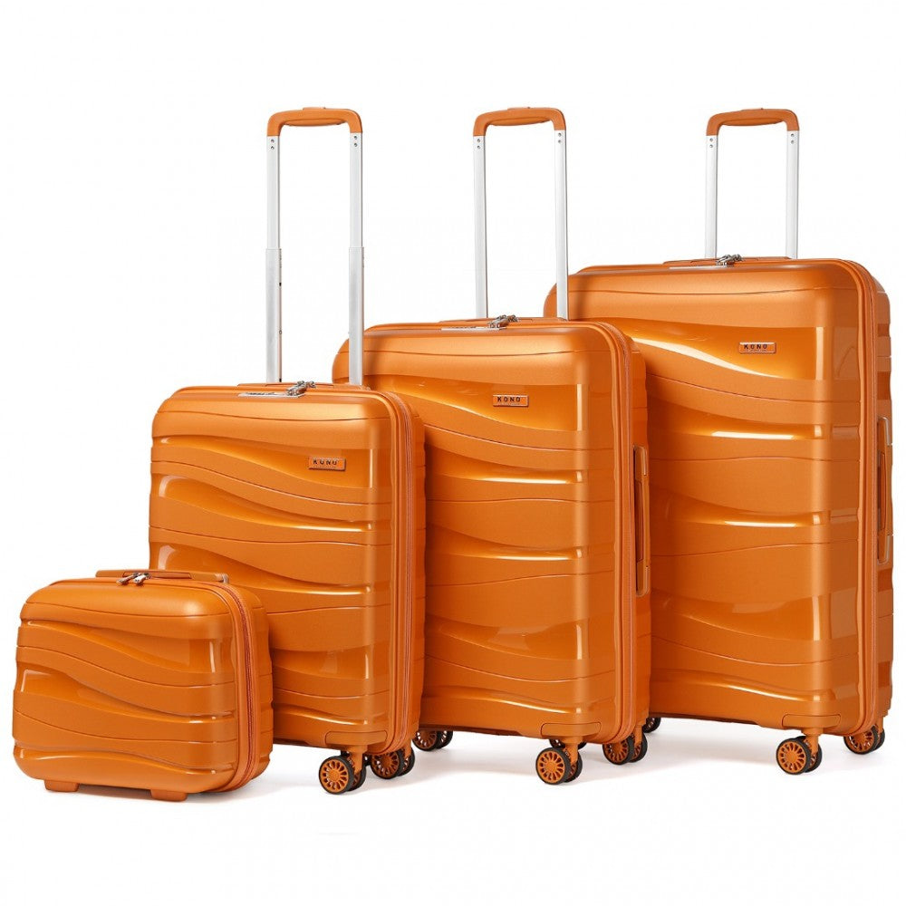 bag  Kono Lightweight Polypropylene Hard Shell 4 Piece Suitcase Moda Bags Moda Bags