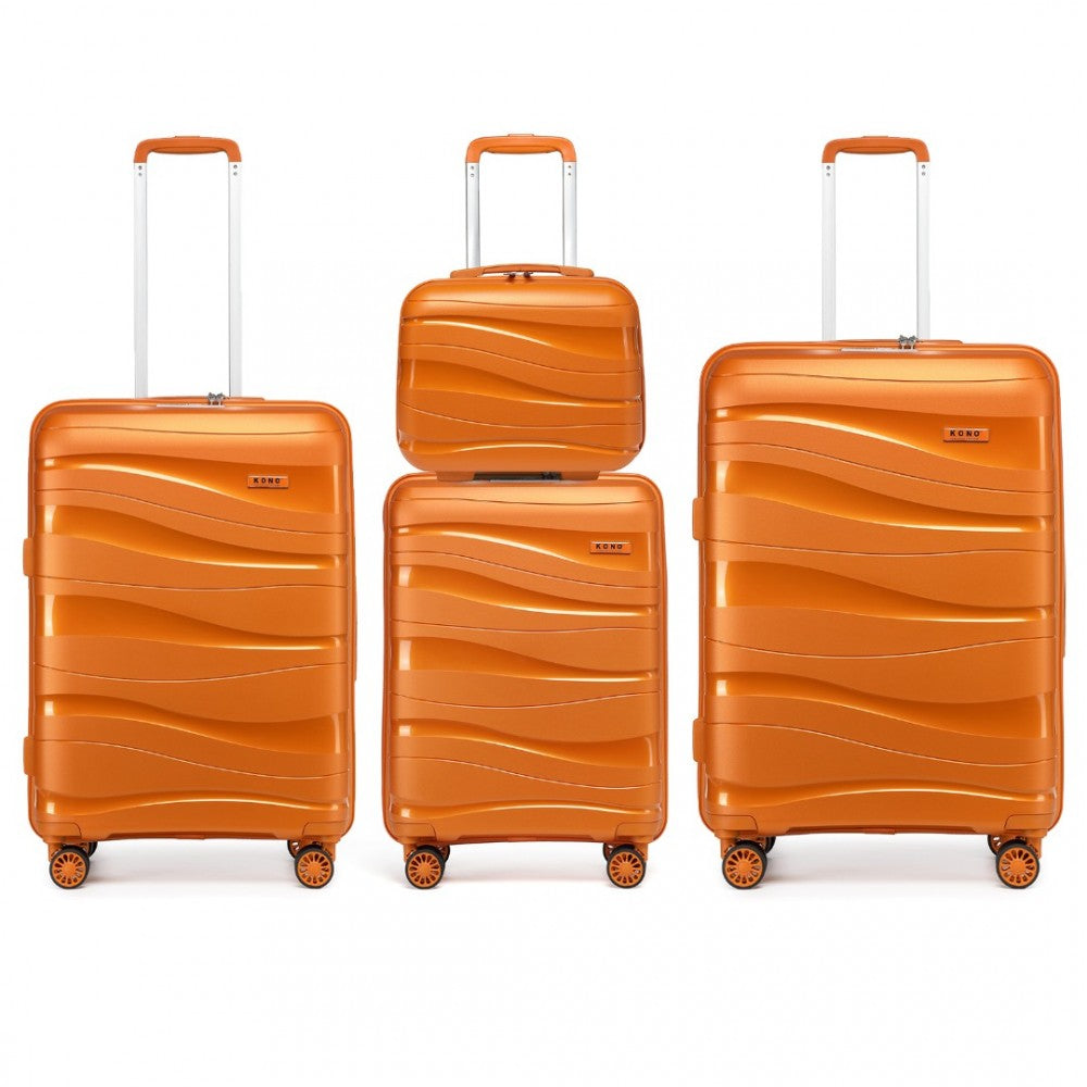 bag  Kono Lightweight Polypropylene Hard Shell 4 Piece Suitcase Moda Bags Moda Bags