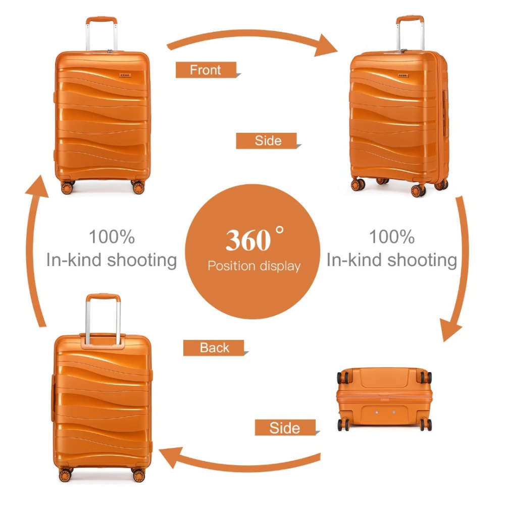 bag  Kono Lightweight Polypropylene Hard Shell 4 Piece Suitcase Moda Bags Moda Bags