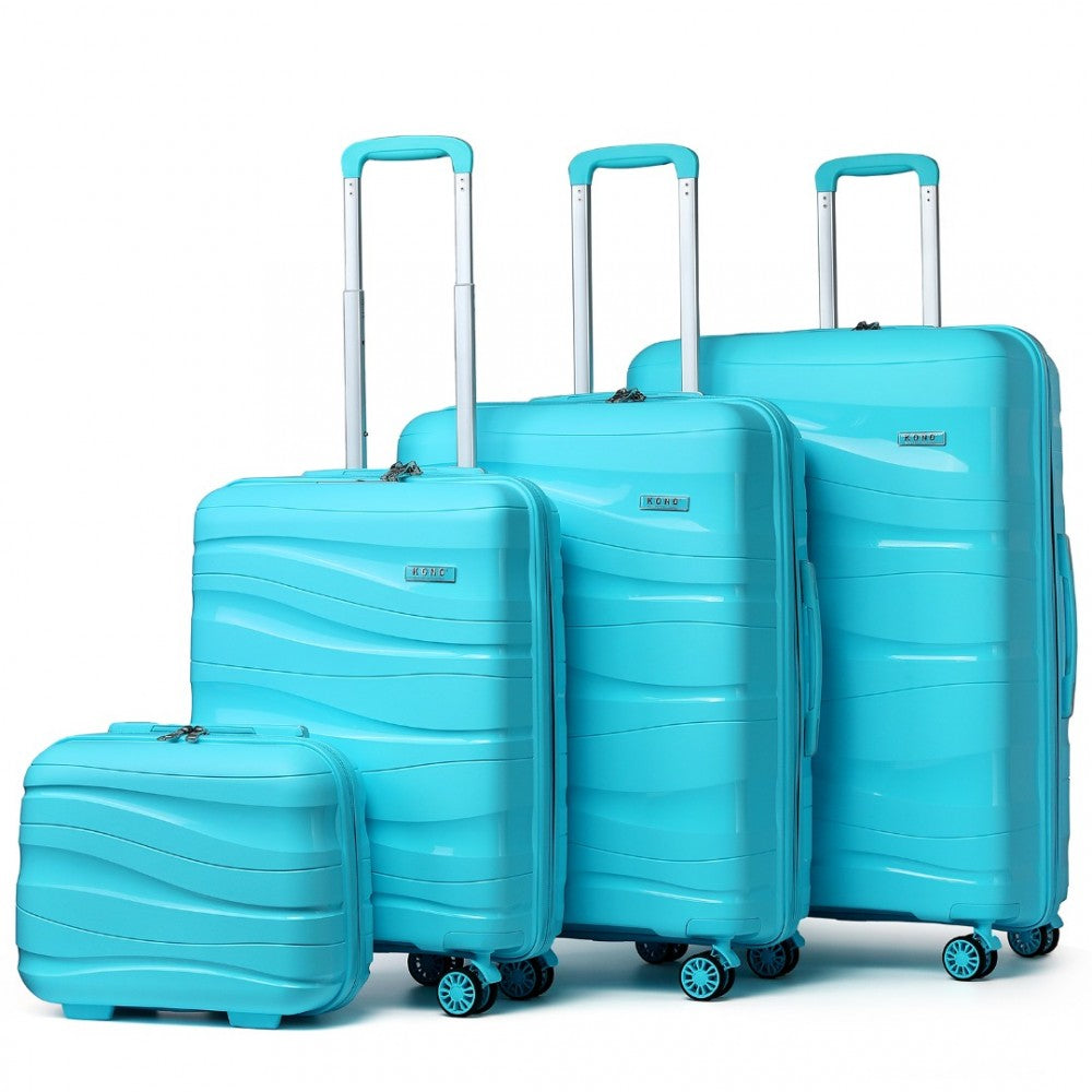 bag  Kono Lightweight Polypropylene Hard Shell 4 Piece Suitcase Moda Bags Moda Bags