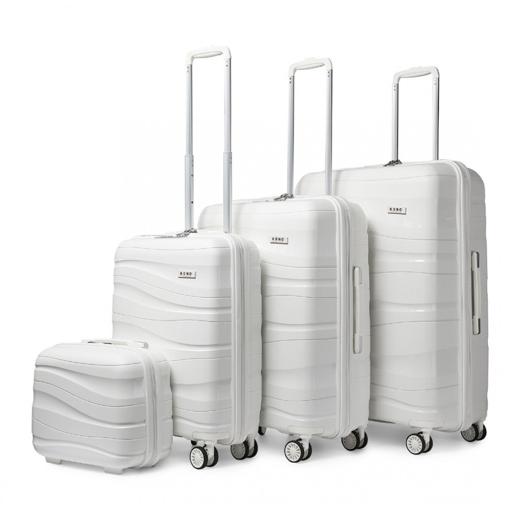 bag  Kono Lightweight Polypropylene Hard Shell 4 Piece Suitcase Moda Bags Moda Bags