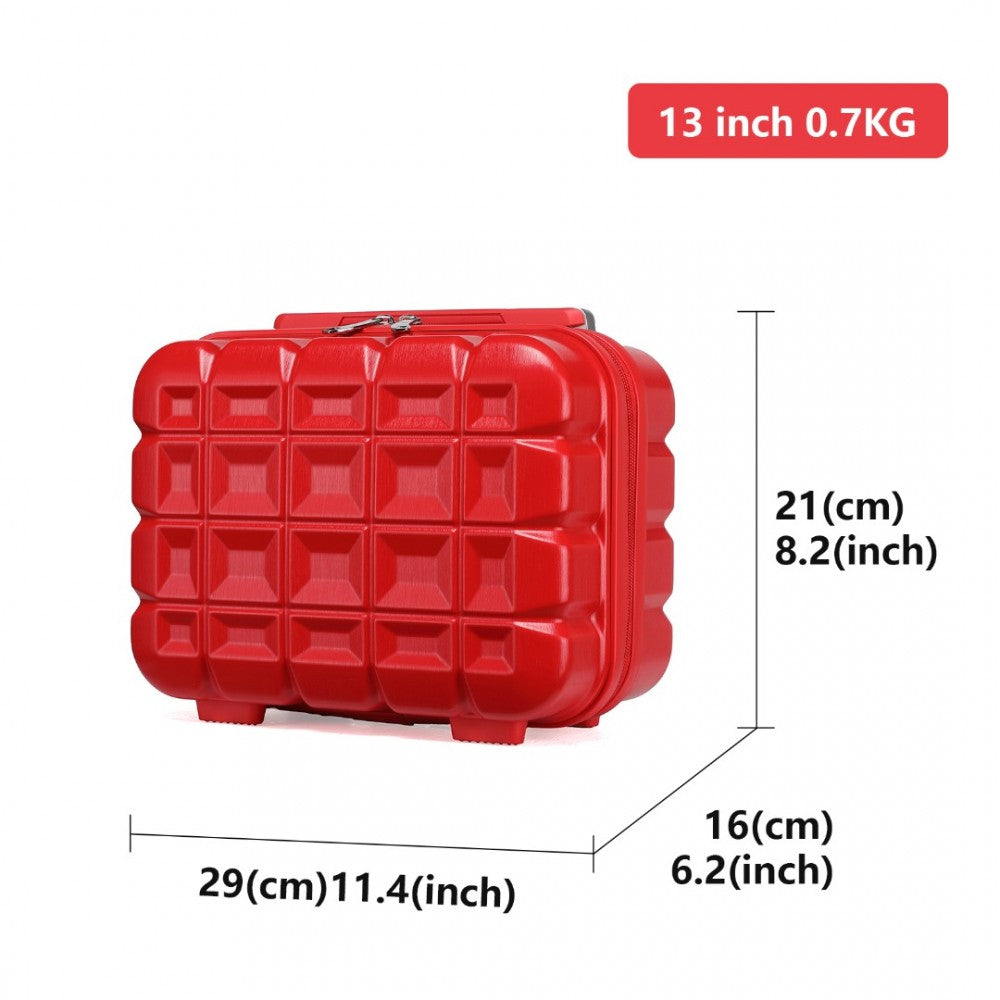 bag  Kono 13 Inch Lightweight Hard Shell ABS Vanity Case Moda Bags Moda Bags