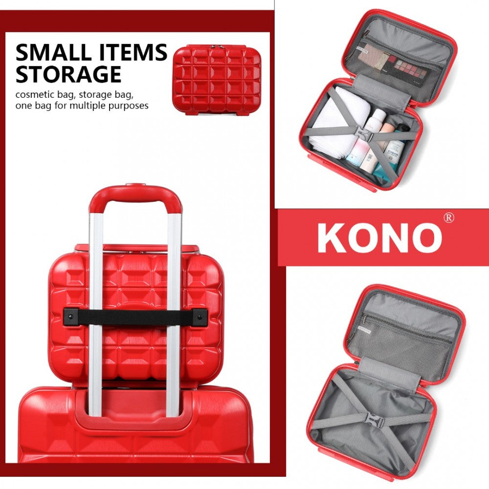 bag  Kono 13 Inch Lightweight Hard Shell ABS Vanity Case Moda Bags Moda Bags