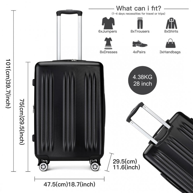 28 Inch Sleek Striped Check-In Suitcase