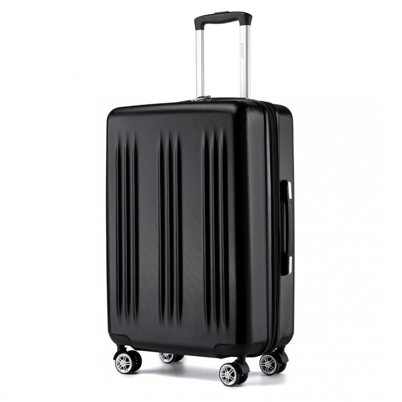 24 Inch Sleek Striped Check-In Suitcase