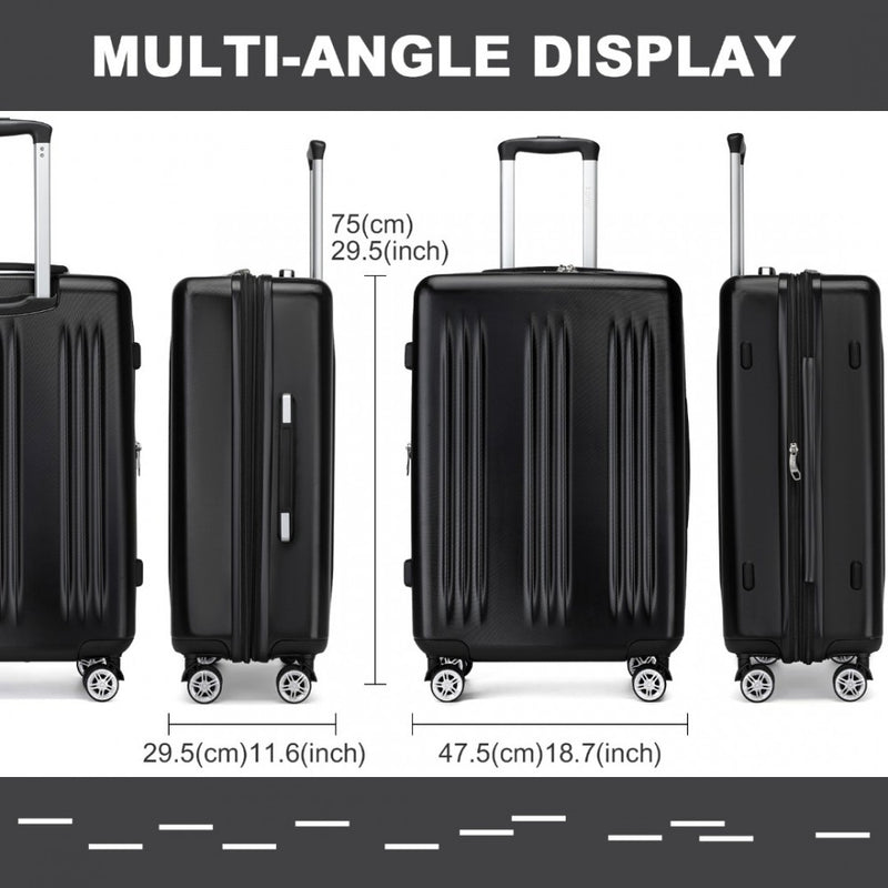 28 Inch Sleek Striped Check-In Suitcase