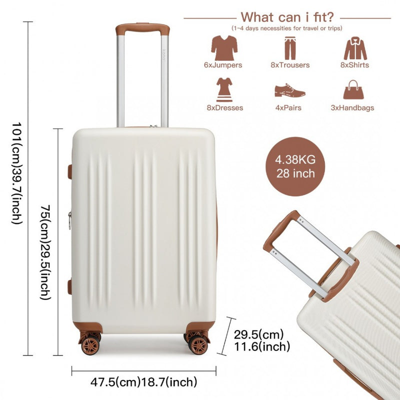 28 Inch Sleek Striped Check-In Suitcase