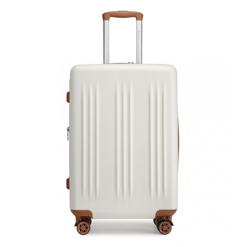 24 Inch Sleek Striped Check-In Suitcase