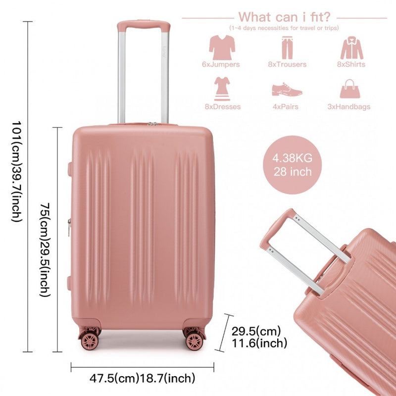 28 Inch Sleek Striped Check-In Suitcase