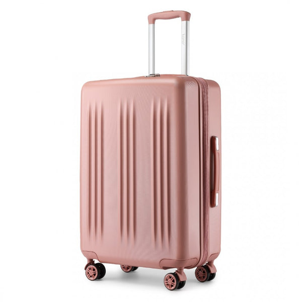 24 Inch Sleek Striped Check-In Suitcase