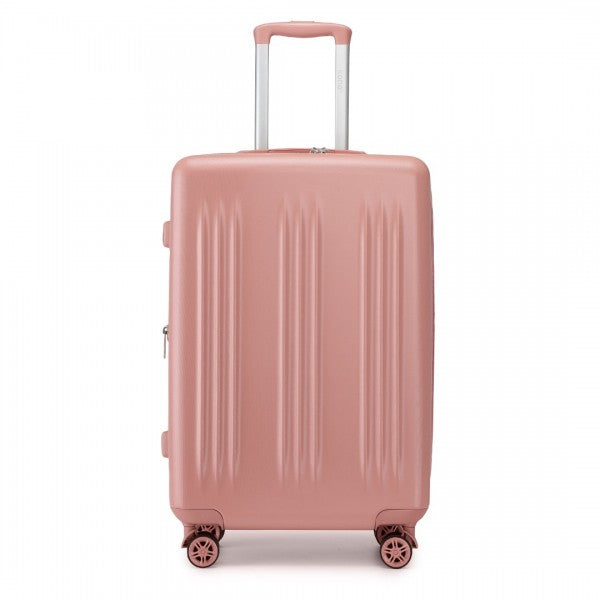 24 Inch Sleek Striped Check-In Suitcase