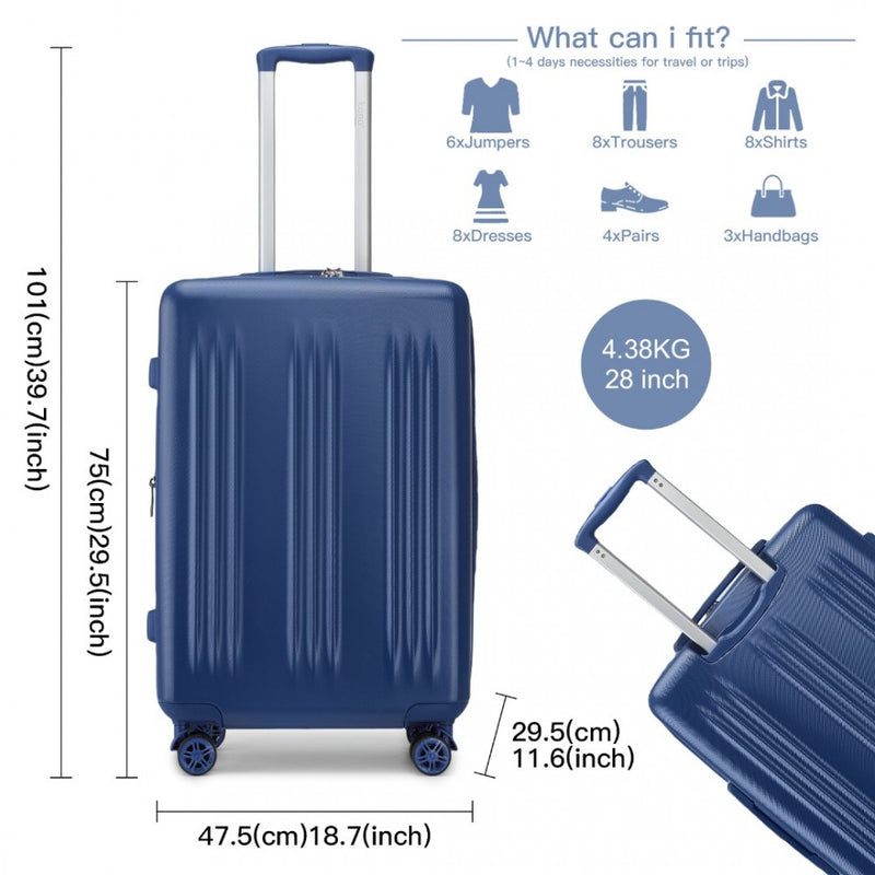 28 Inch Sleek Striped Check-In Suitcase