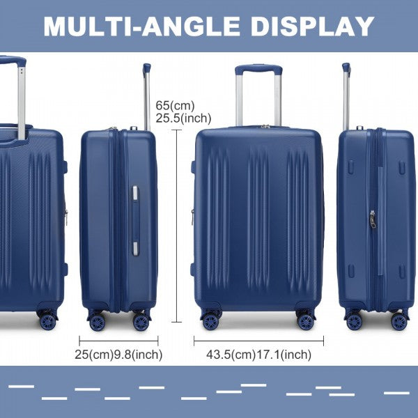 bag  24 Inch Sleek Striped Check-In Suitcase Moda Bags Moda Bags