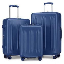 3 Piece Luggage Set 20/24/28 Inch Sleek Navy