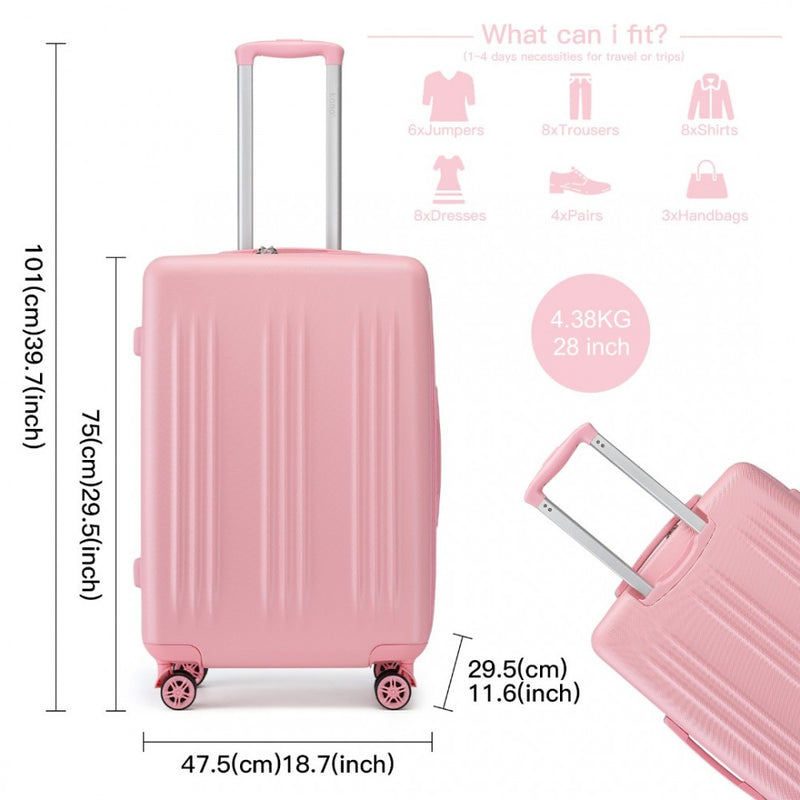 28 Inch Sleek Striped Check-In Suitcase