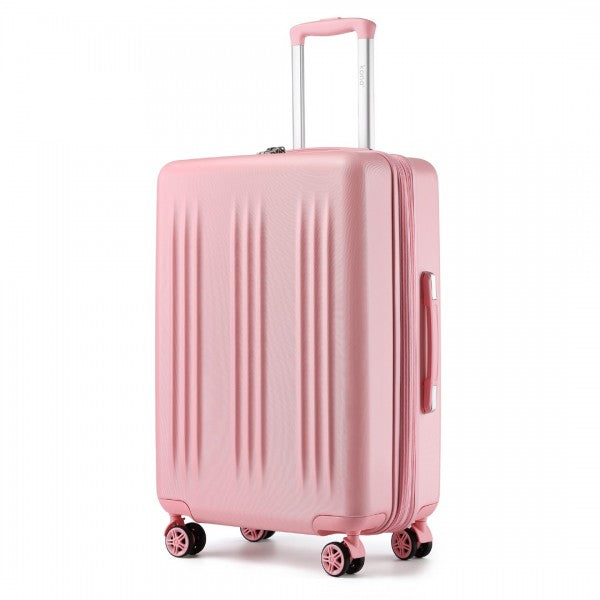 24 Inch Sleek Striped Check-In Suitcase