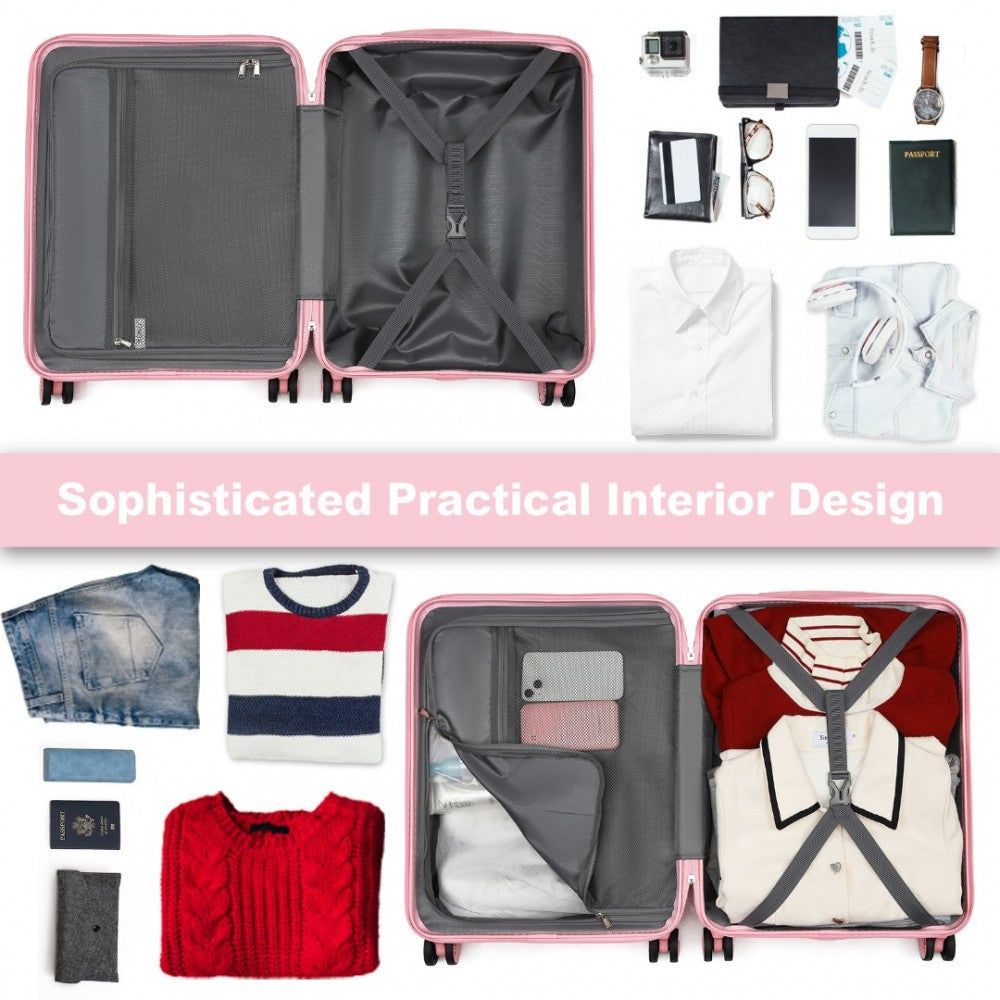 bag  3 Piece Luggage Set 20/24/28 Inch Sleek Striped Moda Bags Moda Bags