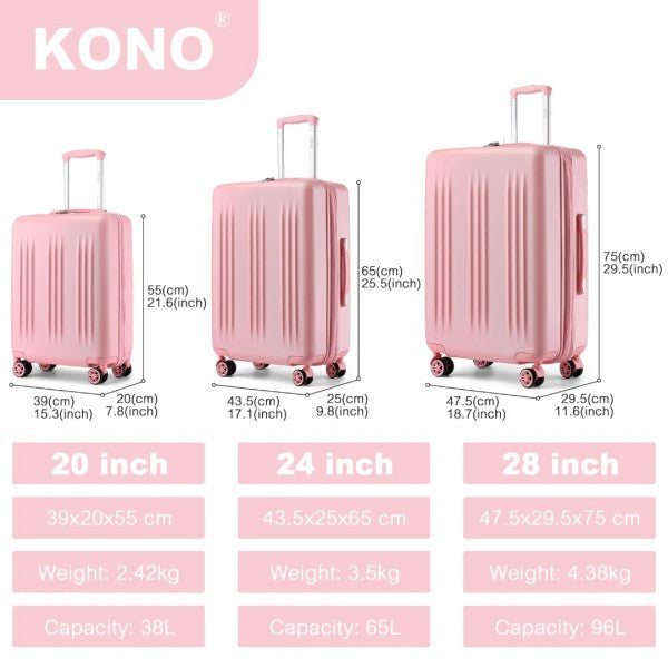 bag  3 Piece Luggage Set 20/24/28 Inch Sleek Striped Moda Bags Moda Bags