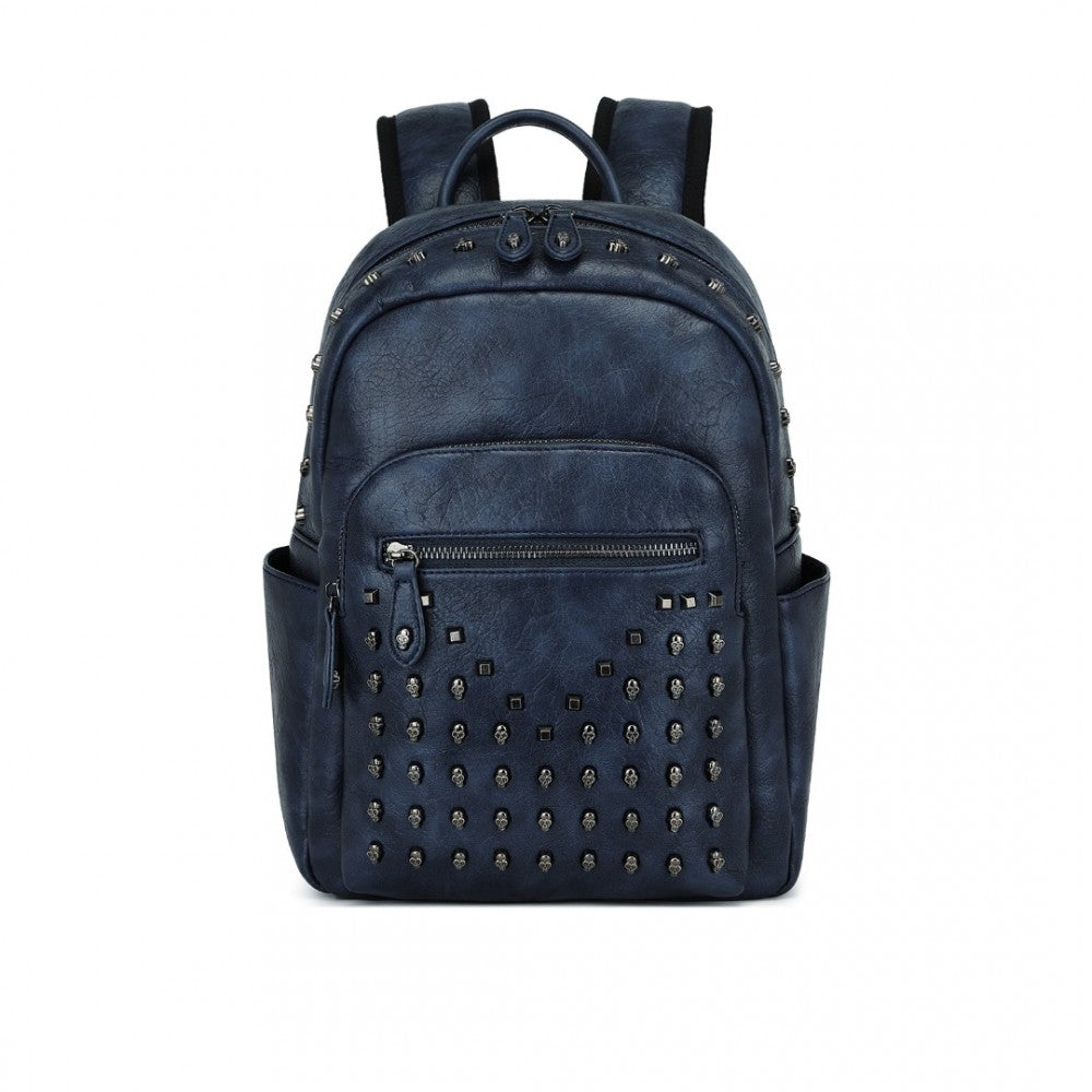 bag  Fashion PU Leather Skull Studded Backpack Designer Moda Bags My Store