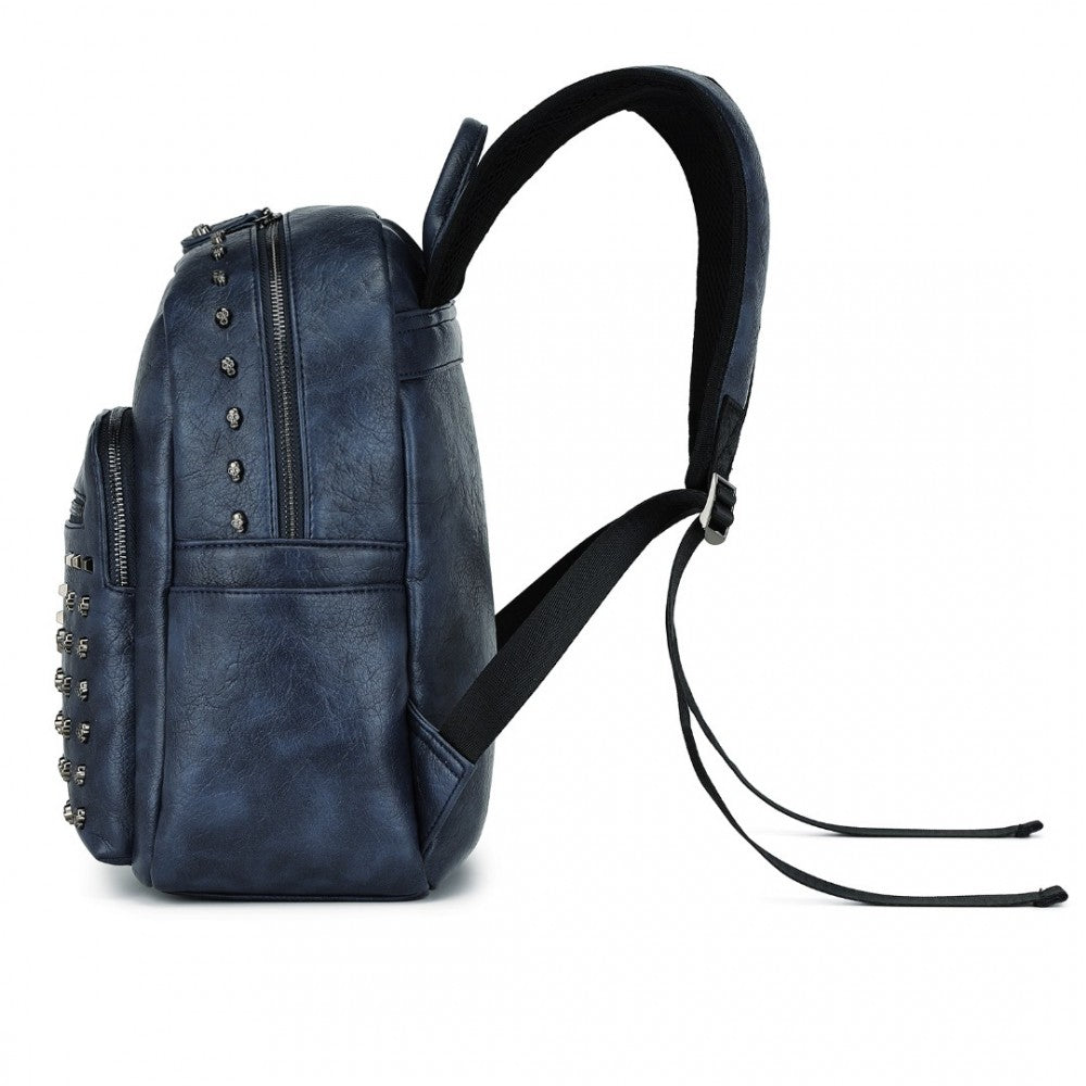bag  Fashion PU Leather Skull Studded Backpack Designer Moda Bags My Store