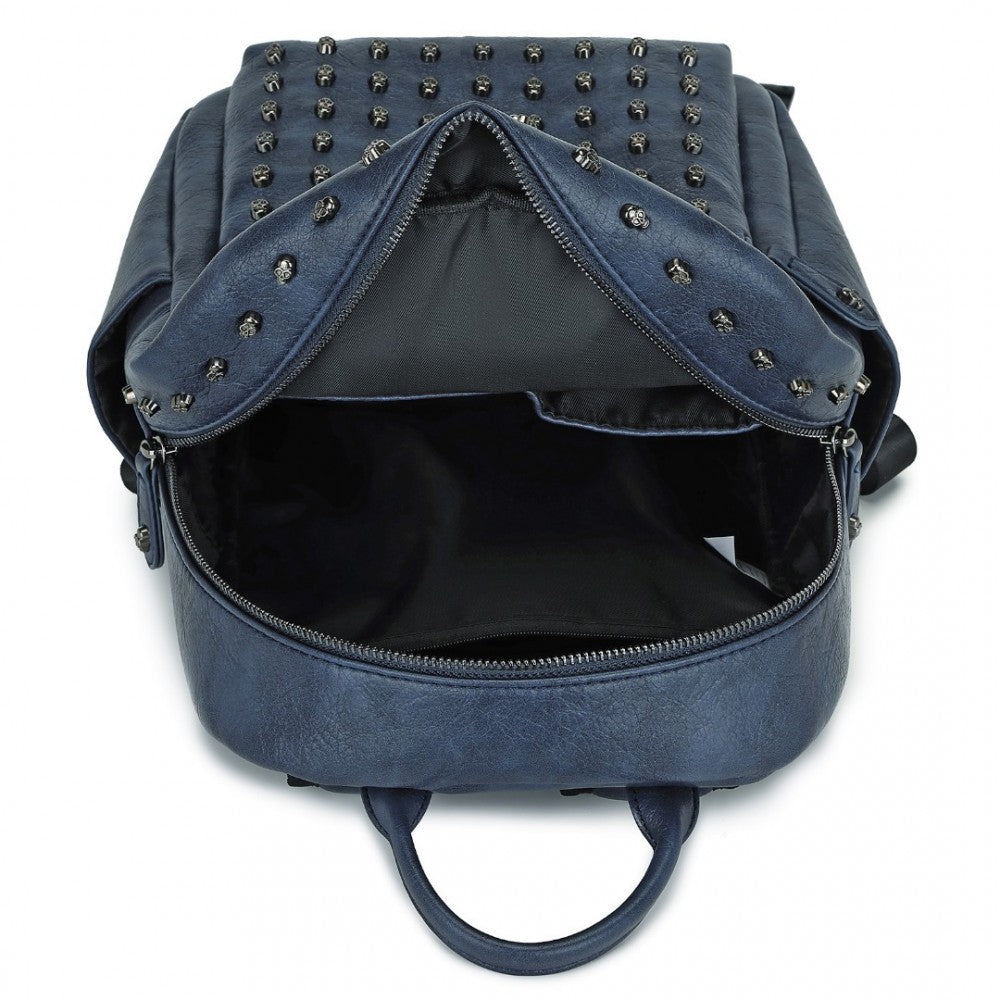 bag  Fashion PU Leather Skull Studded Backpack Designer Moda Bags My Store