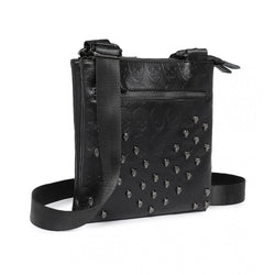 Stylish Gothic Skull Embossed PU Leather Crossbody