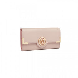 Miss Lulu Leather Look Classic Long Purse - Pink