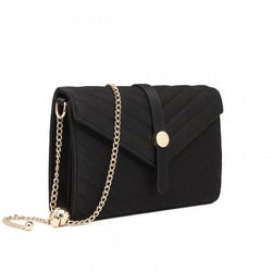bag  Miss Lulu V-stitched Flap Leather Chain Bag Moda Bags Moda Bags