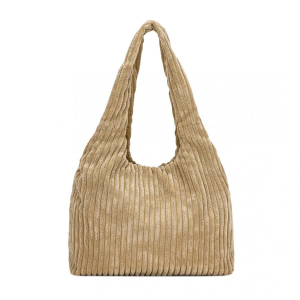 Miss Lulu Reversible Corduroy Shoulder Bag with Spacious