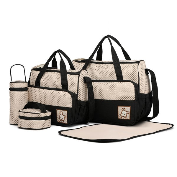 bag  Black Polka Dot Maternity Bag Set Moda Bags My Store